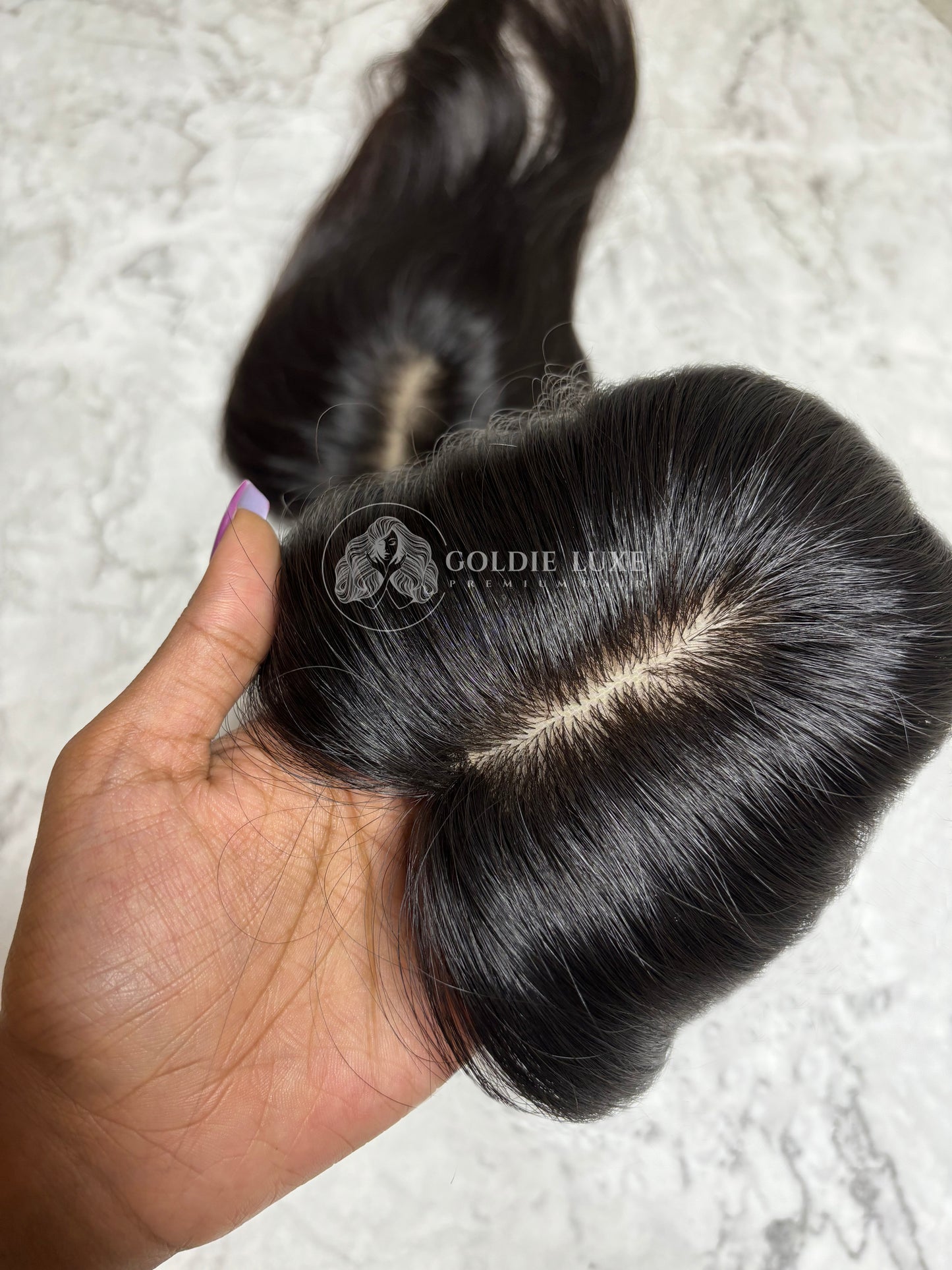 2x3 Mini Scalp Topper | Hair Topper For Crown Thinning | Natural Straight