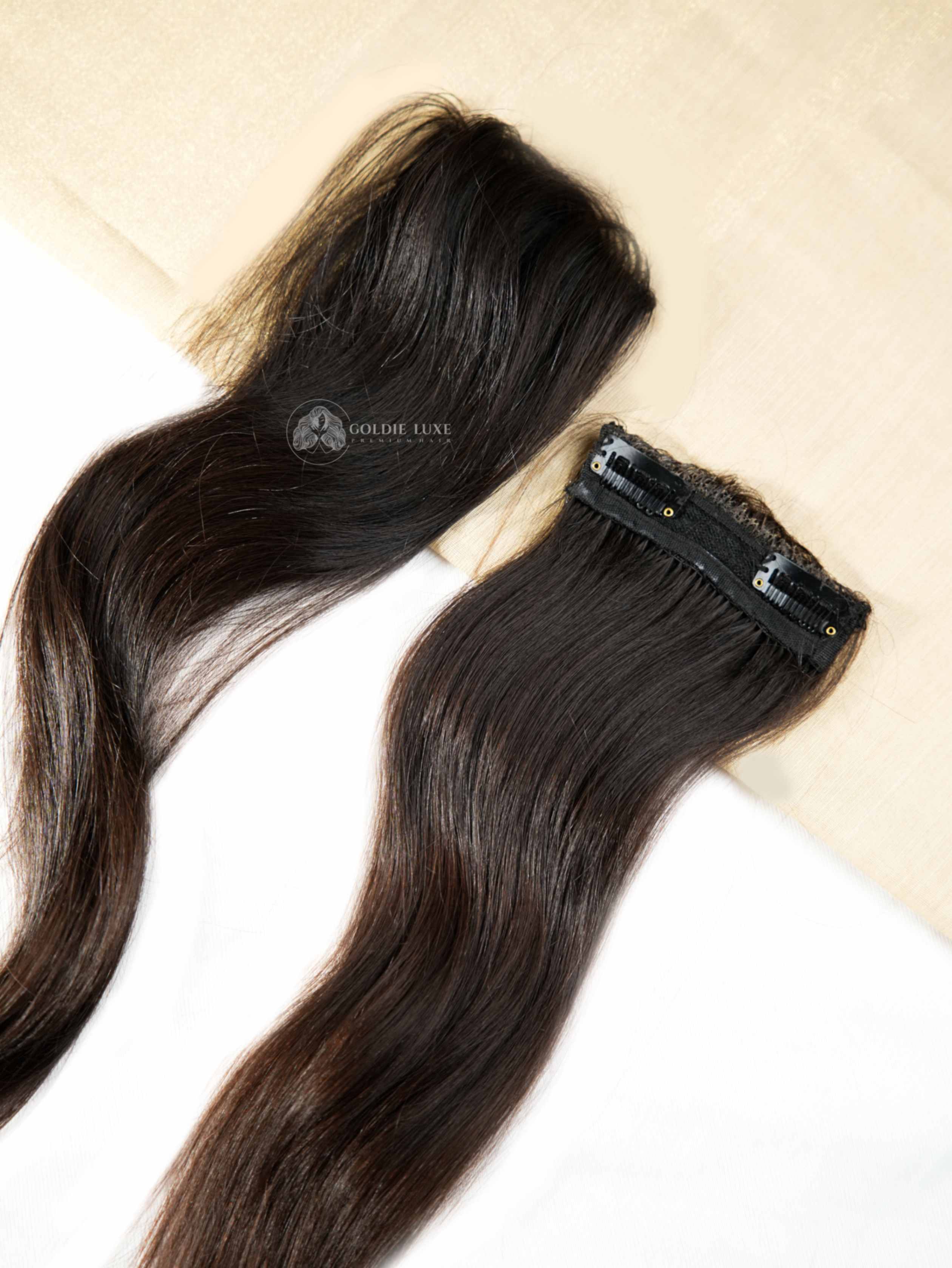 Invisible Side Patch | 2-Clip Hair Extension | Seamless Hair Strand | 3 Inches Wide Coverage |