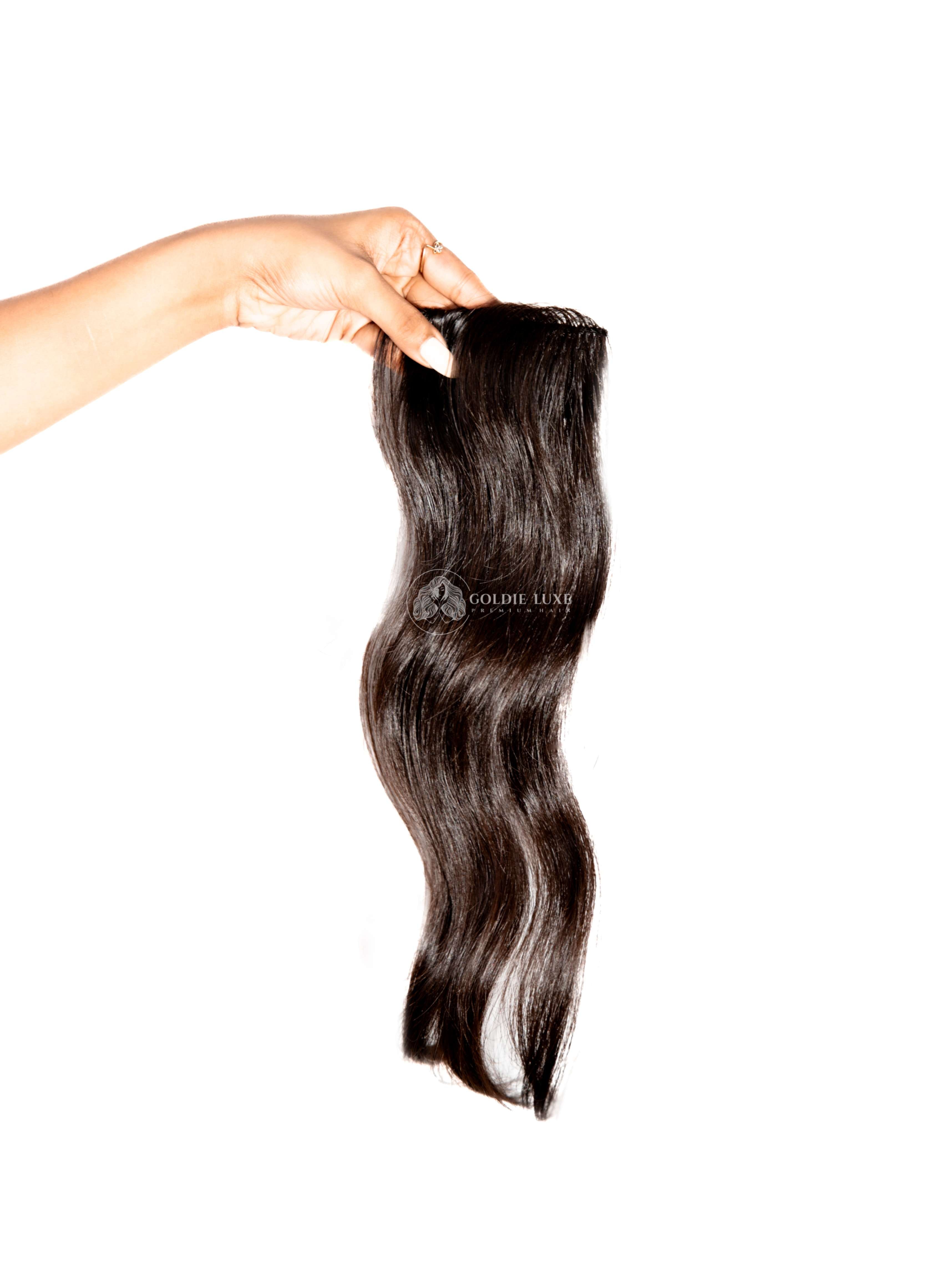Invisible Side Patch | 2-Clip Hair Extension | Seamless Hair Strand | 3 Inches Wide Coverage |