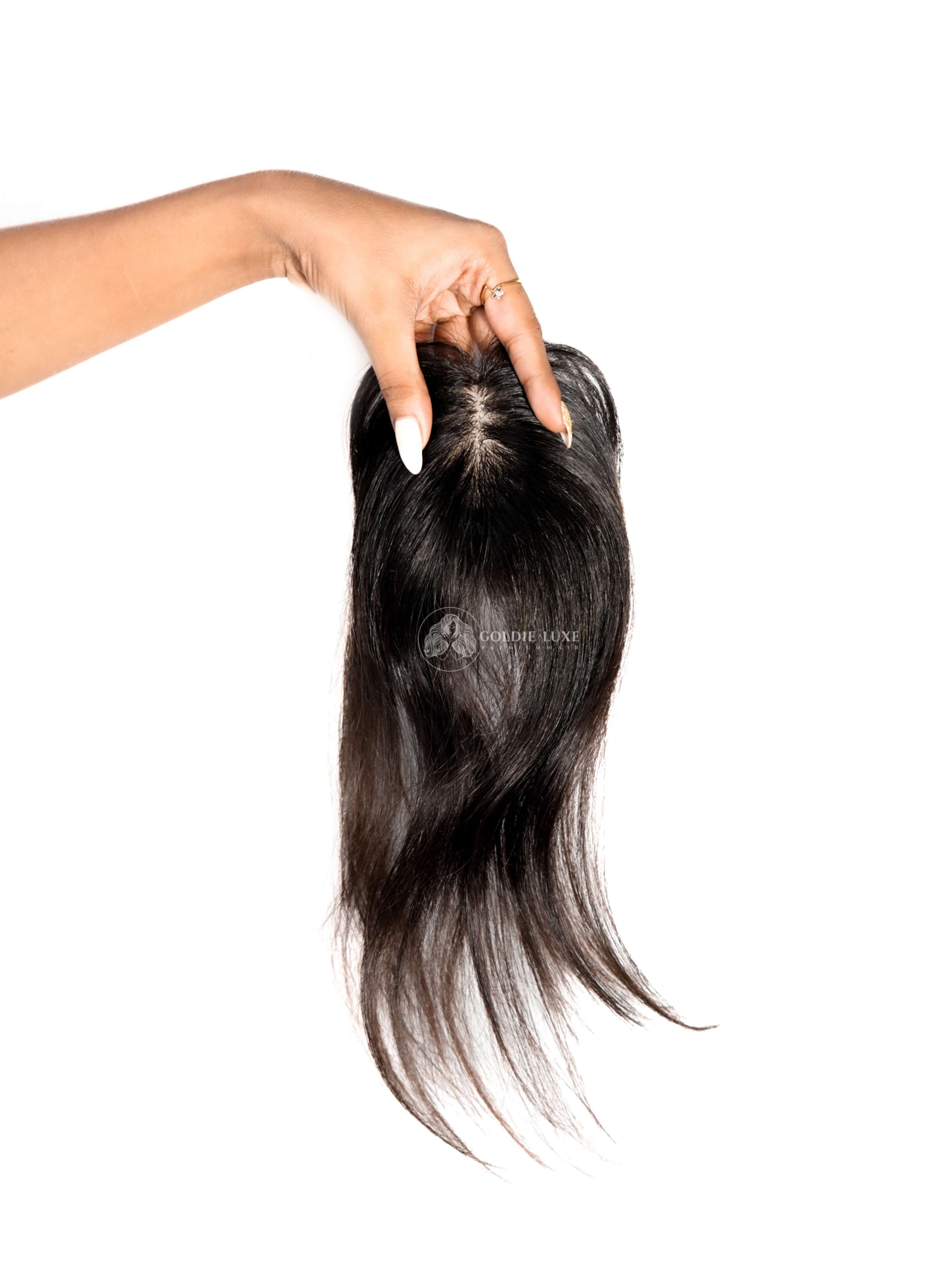 2x3 Silk Base Mini Topper | For Thinning Hair & Bald Spots | Realistic Scalp
