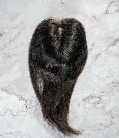 2x3 Silk Base Mini Topper | For Thinning Hair & Bald Spots | Realistic Scalp